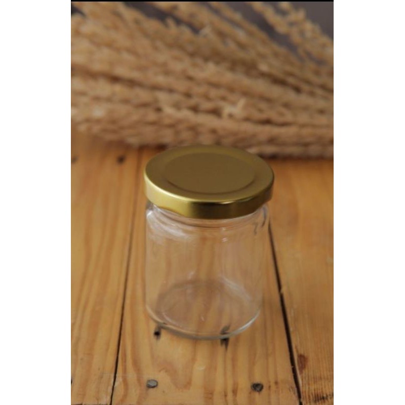 Jual Jar Toples Kaca Bulat 100ml Tutup Seng Gold Shopee Indonesia 7429