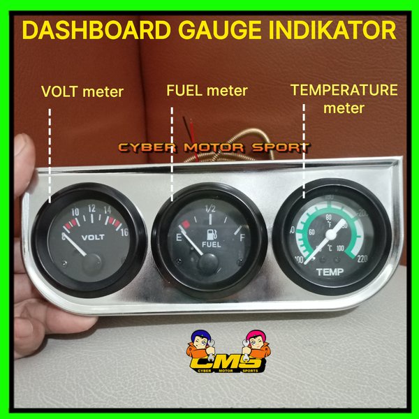 Jual Gauge Dashboard indikator Volt meter. Oil water Temperature . Fuel