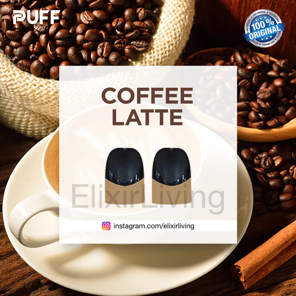 Jual Puff Pod Coffee Latte 5% Salt Nicotine Premium Vape Liquid puffing ...