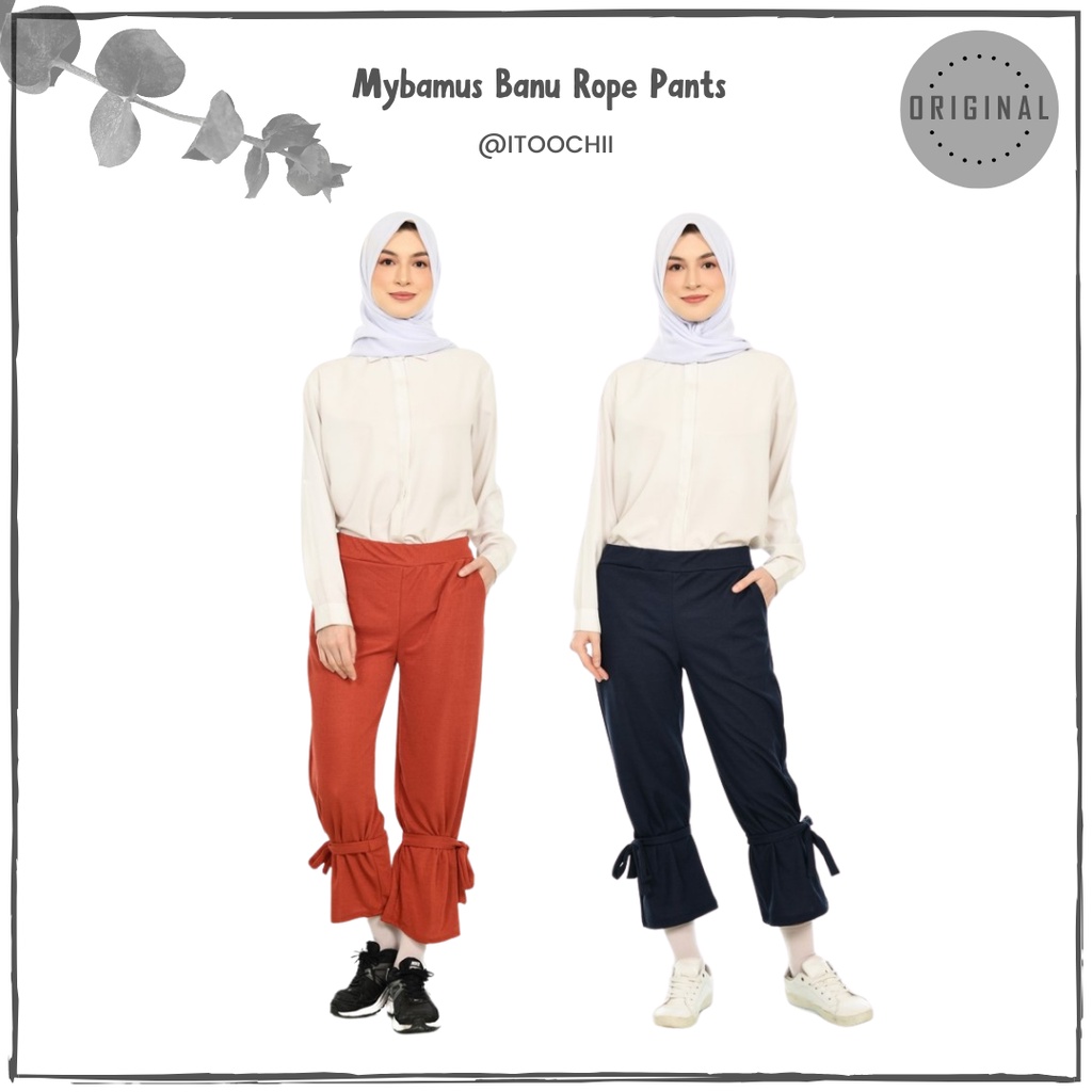 Jual Mybamus Banu Rope Pants Celana Bahan Kain Panjang Wanita Korea ...