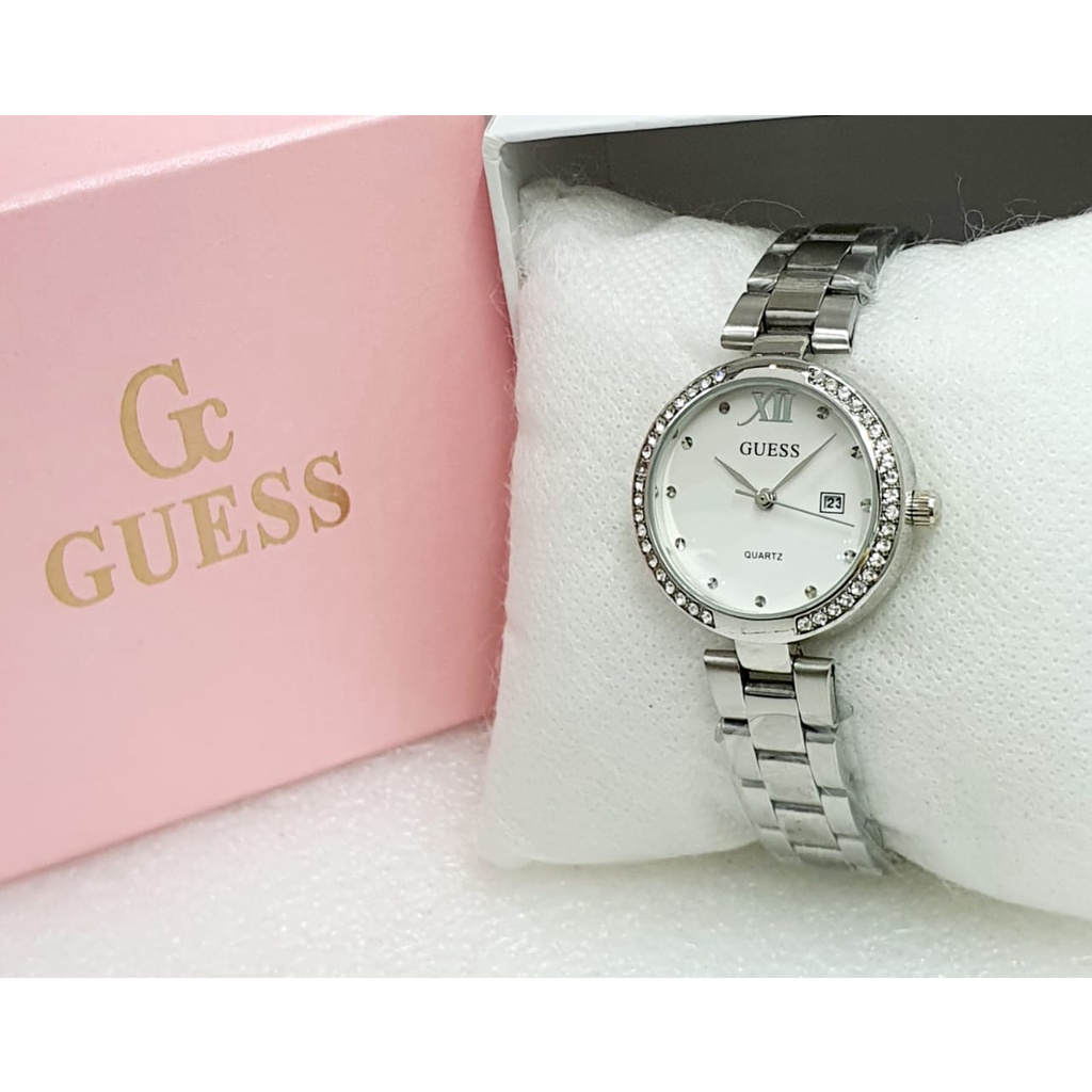 Guess Jam Tangan Wanita Date aktif Rantai
