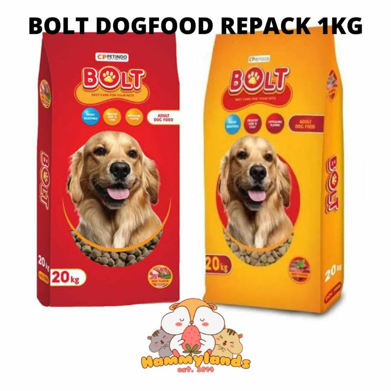 Jual HAMMYLANDS - BOLT DOG FOOD KEMASAN 1KG LAMB BEEF | Shopee Indonesia