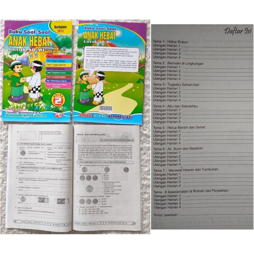 Jual BUKU SOAL ANAK HEBAT SD MI KELAS 2 TUGAS TEMATIK SEMESTER 1 & 2 ...