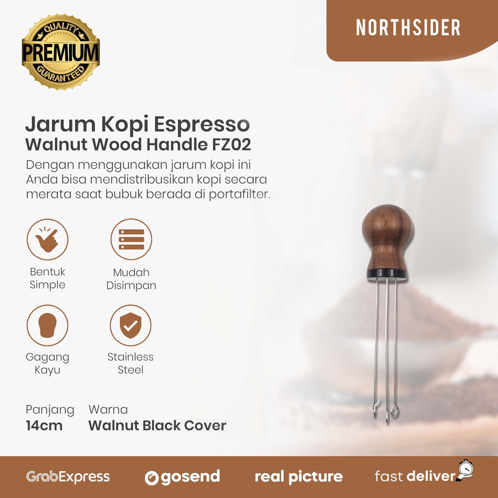 Jual Jarum kopi espresso coffee needle distributor leverel walnut FZ02 ...