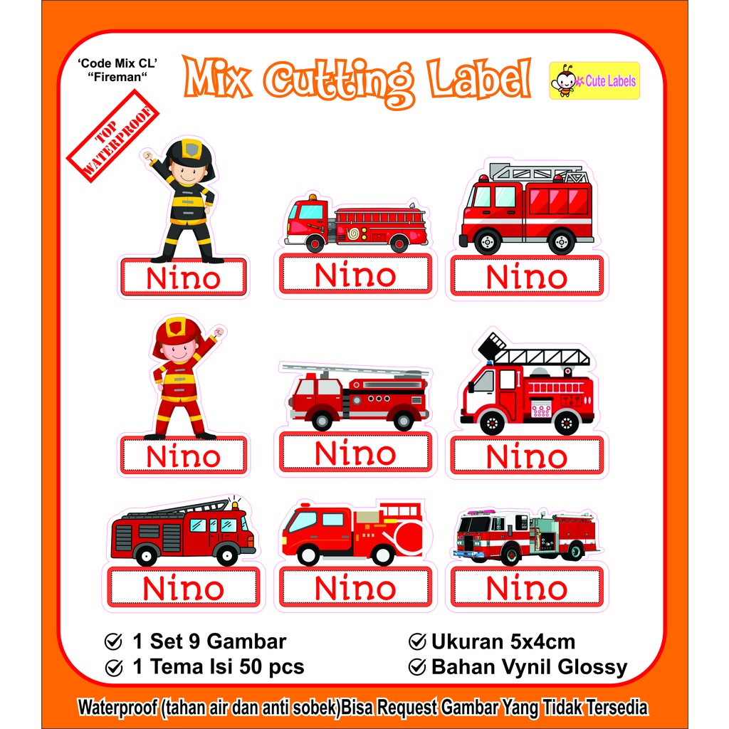 Jual Mix Cutting Label FIREMAN | Shopee Indonesia