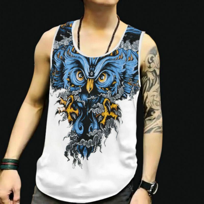 Jual Singlet pria warna putih motif owl batik BARU | Shopee Indonesia