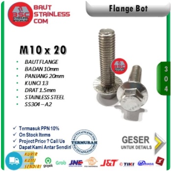 Jual Flange Bolt Baut Flange Stainless Ss M X Shopee Indonesia