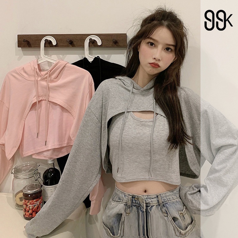 Crop top hot sale hoodie shopee