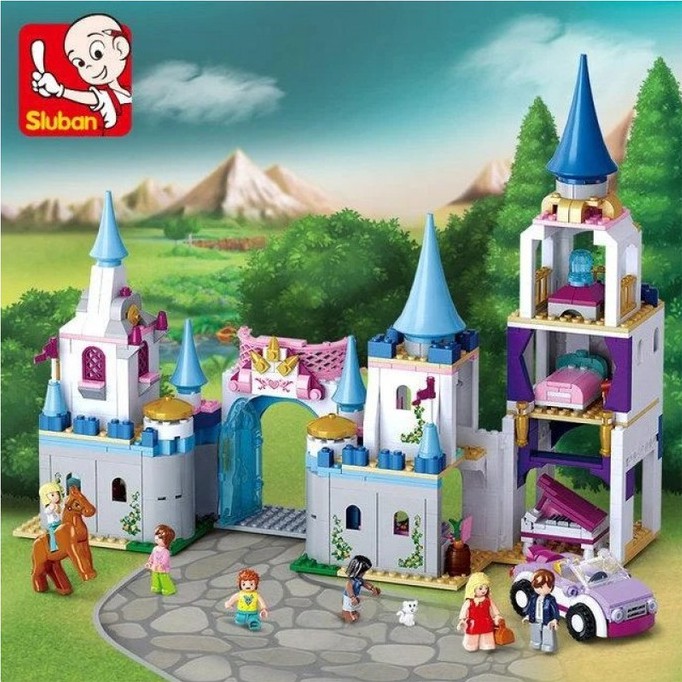 Mainan Balok Sluban Girls'Dream Beach Castle M38-B0610 Mainan Anak  Perempuan Belofty Toys