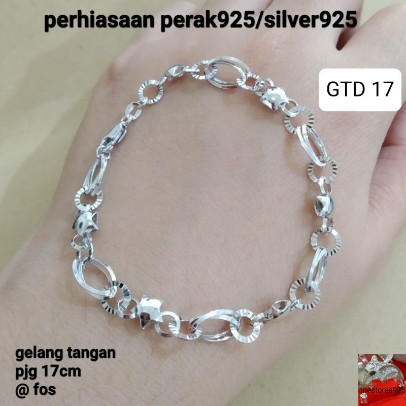 Jual Gelang Perak Asli Silver 925 Rantai Lapis Emas Putih Shopee