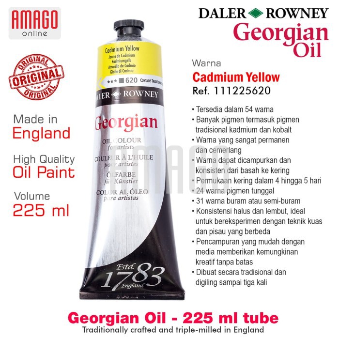 Daler-Rowney Georgian Oil Color, 225ml Tube, Cadmium Yellow Pale Hue - View #10