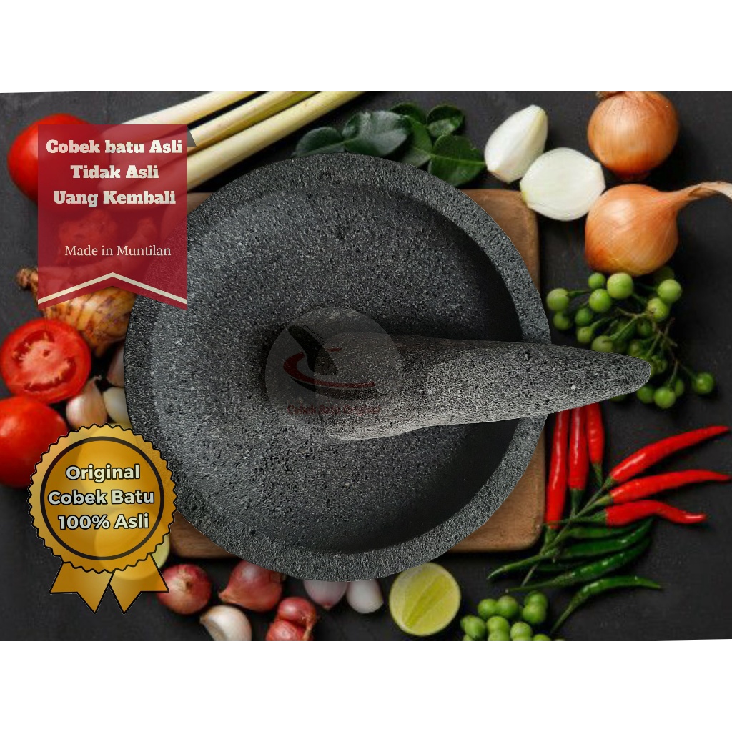 Jual Cobek batu 100% asli coek batu cobek bulat original