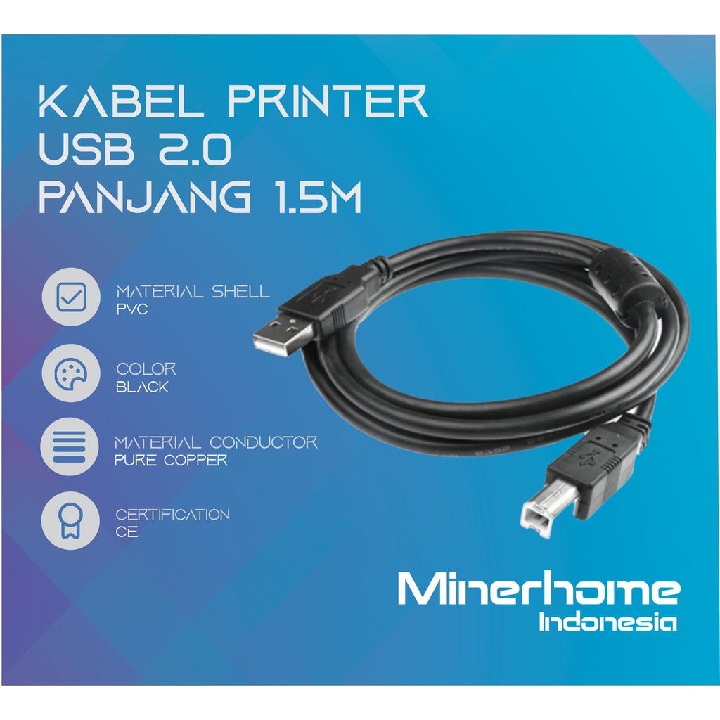 Jual Kabel Usb 20 Printer Type A Male To Type B Male Shopee Indonesia 4767