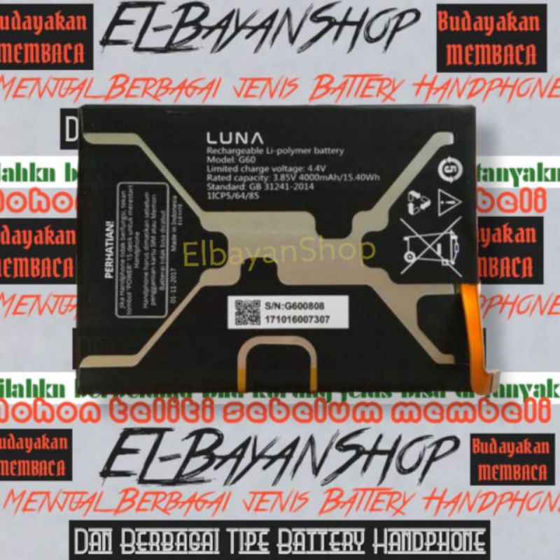 Jual Batrai Luna G Batre Luna G Baterai Ram Mah Battery Shopee Indonesia