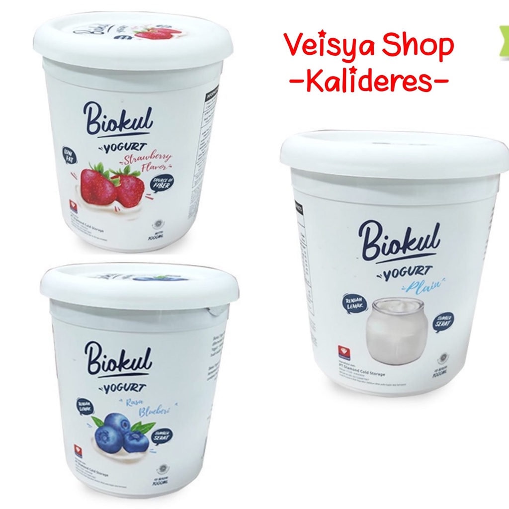 Jual Yogurt Biokul Stirred Plain Strawberry Blueberry 1 Liter Diamond