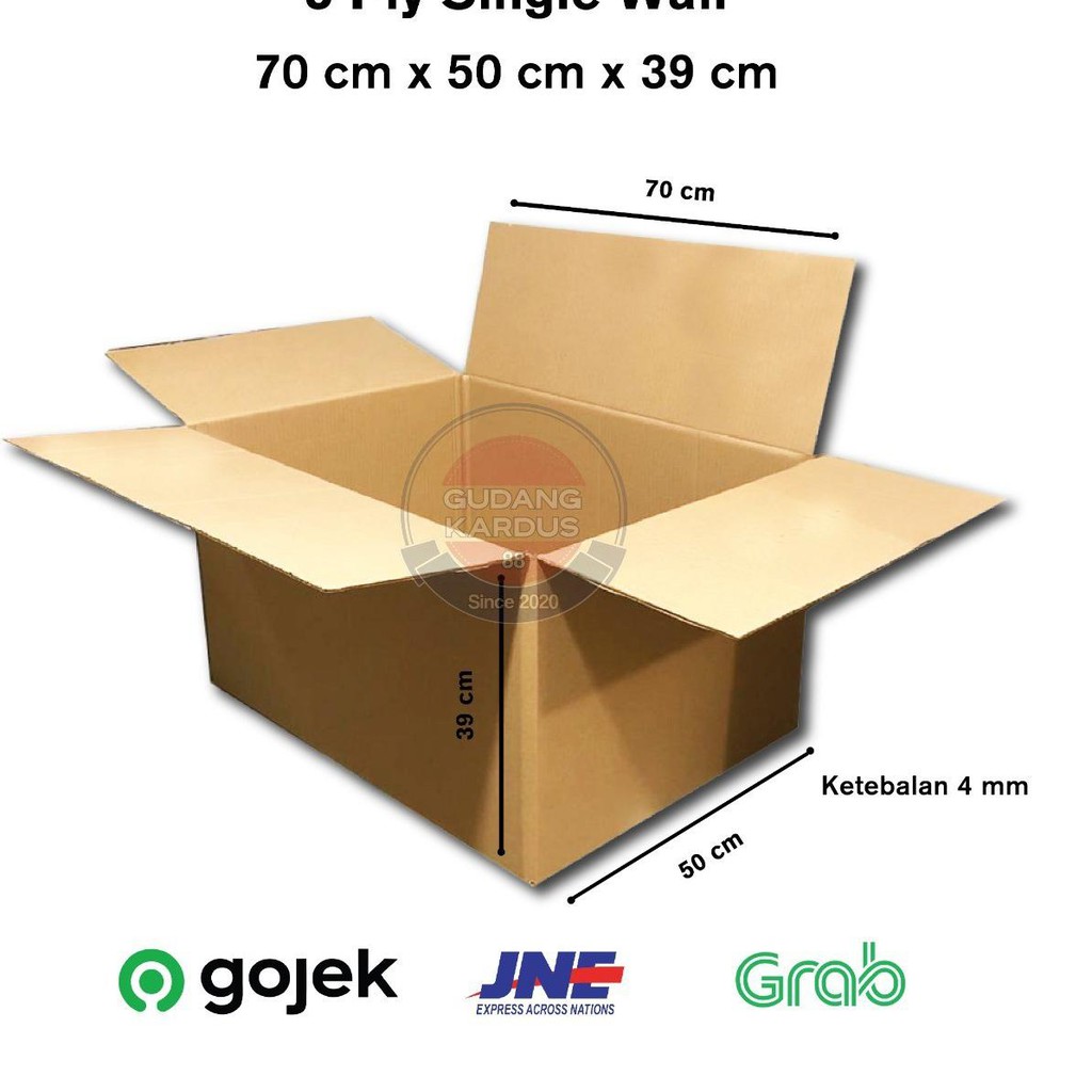 Jual Promo NWC KARDUS KARTON BOX POLOS JUMBO BESAR UKURAN 70x50x39 CM