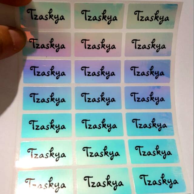 Jual Label nama anti air stiker waterproof Polos Biru Hologram | Shopee ...