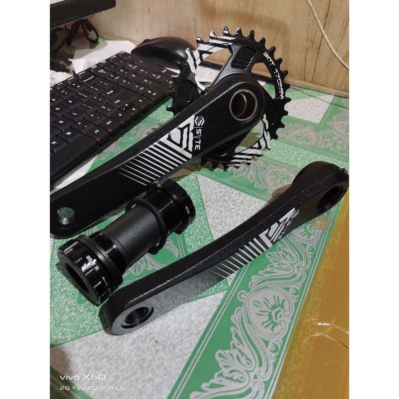 Jual Crank Set Mtb Hollowtech Merk Syte Model Single Speed T Cnc Shopee Indonesia