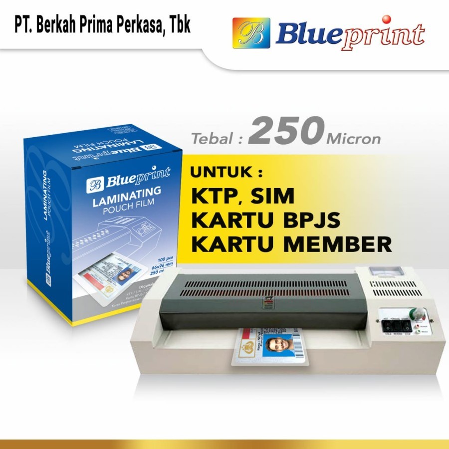 Jual Blueprint Plastik Laminating Film 66x96 mm 250 Micron ID KTP ...
