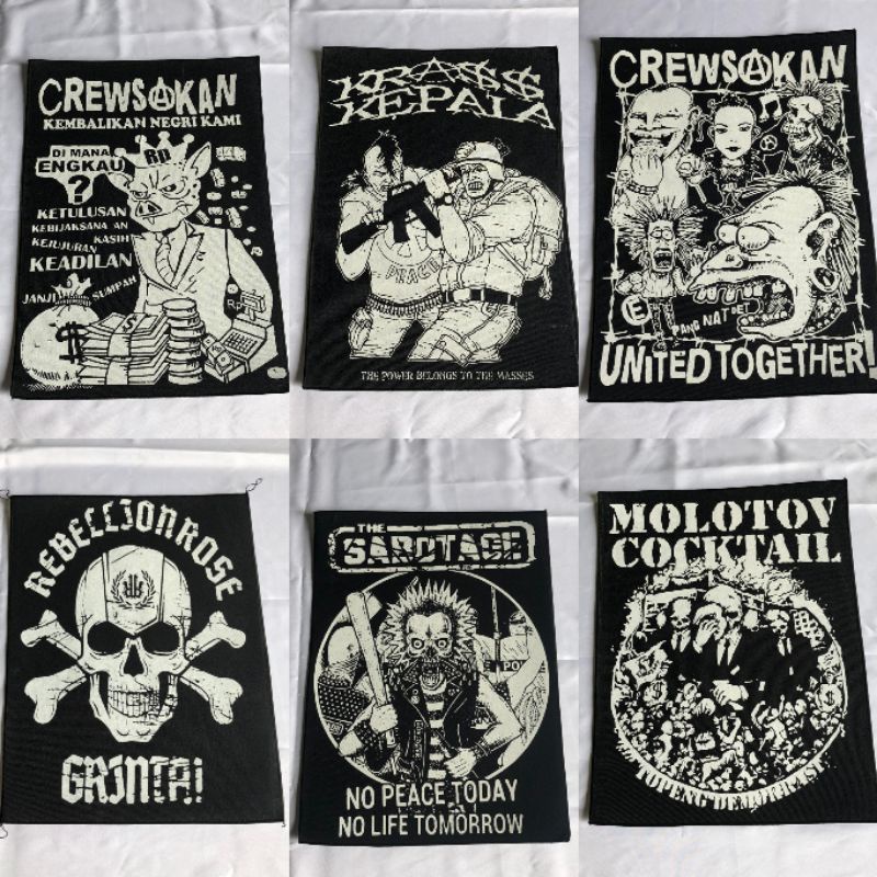 Jual PROMO BACKPATH (Emblem Punggung jaket) bordil punk backpack sablon ...