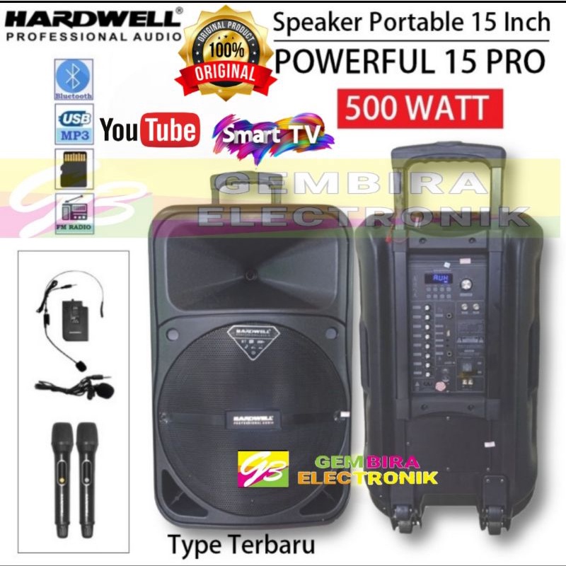 Jual Speaker Aktif Portable Hardwell Powerful 15 Pro 15 Inch Original