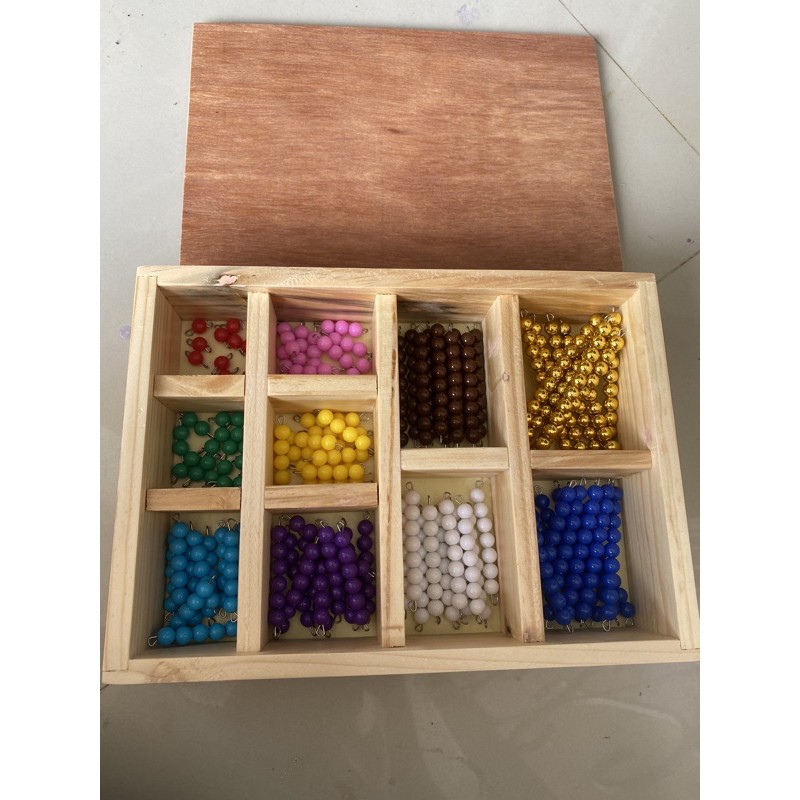Jual Montessori Math decanomial beads 110 / decanomial beads (wooden
