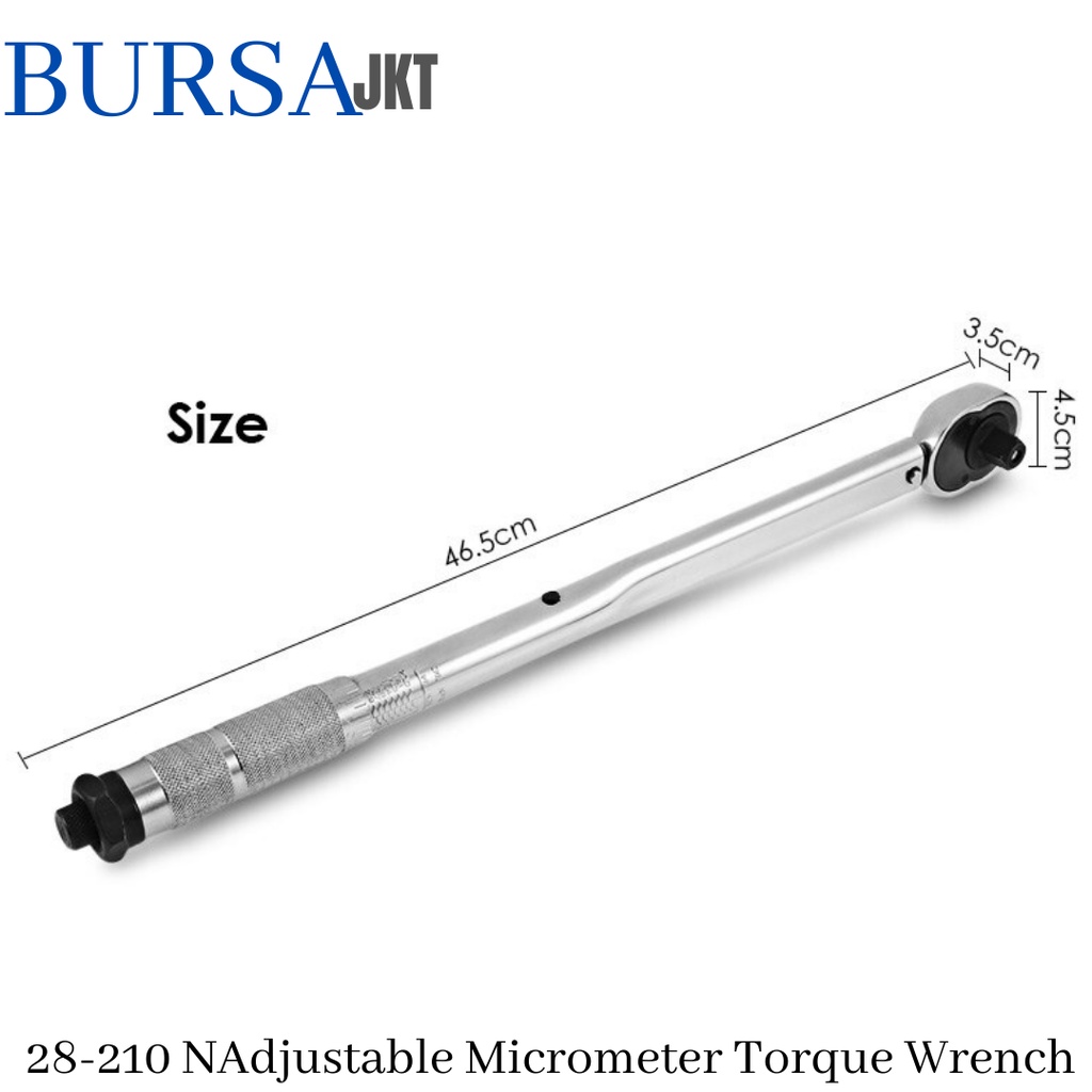 Jual ADJUSTABLE TORQUE WRENCH 1/2 INCH 28 210NM KUNCI MICROMETER