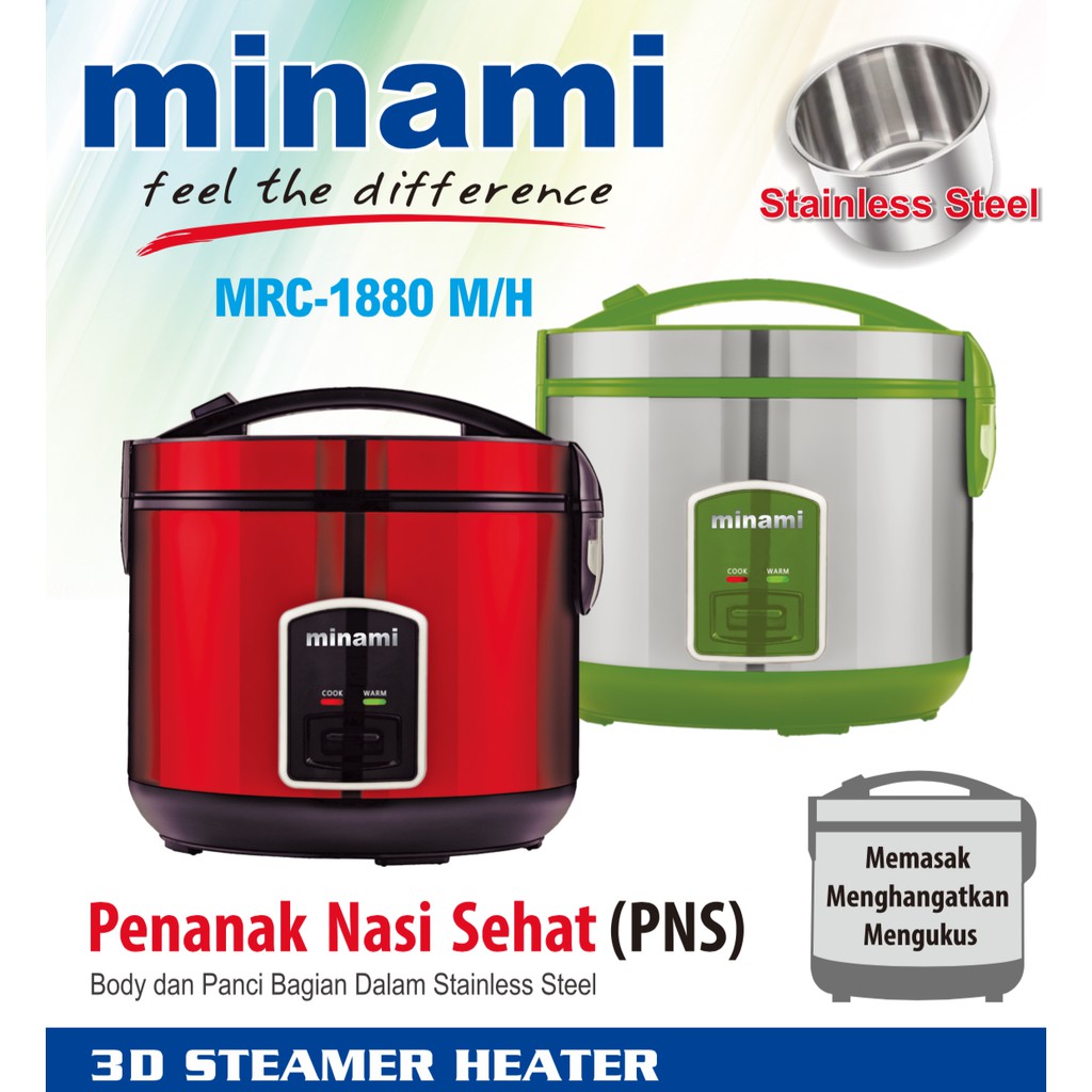 Jual Penanak Nasi Sehat Rice Cooker Magic Com minami MURAH STAINLESS ...
