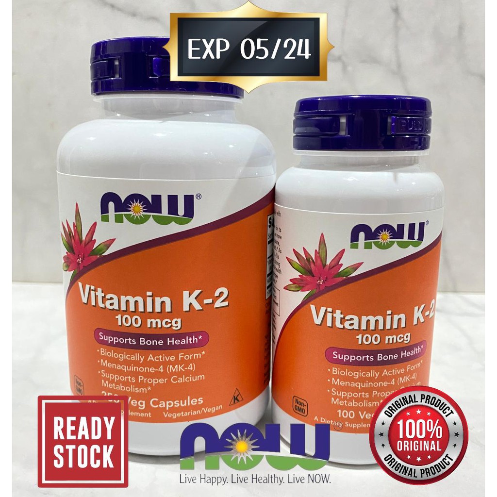 Jual VITAMIN NOW FOODS K2 100 MCG / K2 NOW / VITAMIN K2 100 CAPS 250