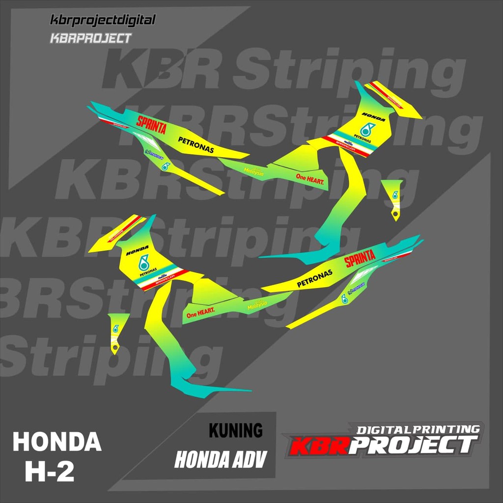 Jual HONDA ADV striping motor HONDA motor sticker variasi Racing H-2 ...