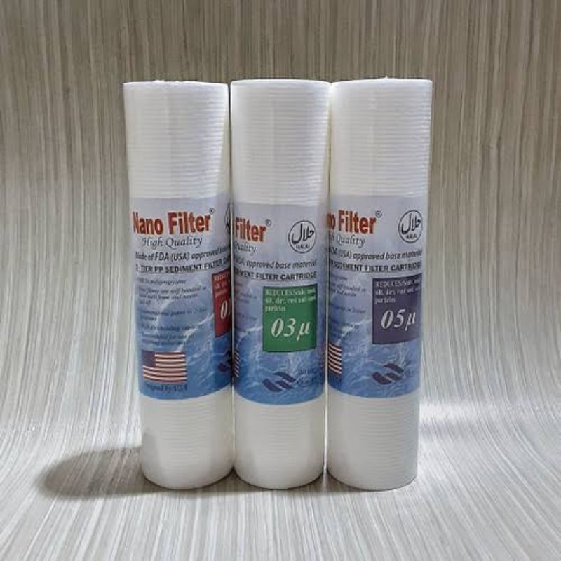 Jual Saringan Air Filter Air Nano Pendek Inch Mikron