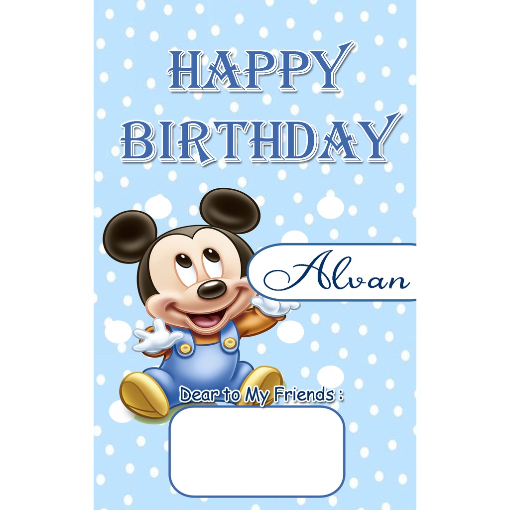 Jual TEMA BABY MICKEY MOUSE UNDANGAN ULANG TAHUN ULTAH ULANGTAHUN KARTU