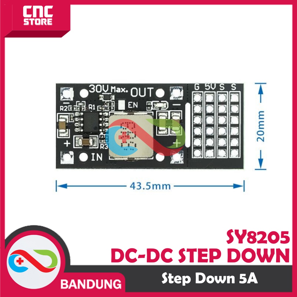 Jual DC-DC MP2482 SY8205 5A DC STEP-DOWN MODULE 7V-24V TO 5V SERVO ...