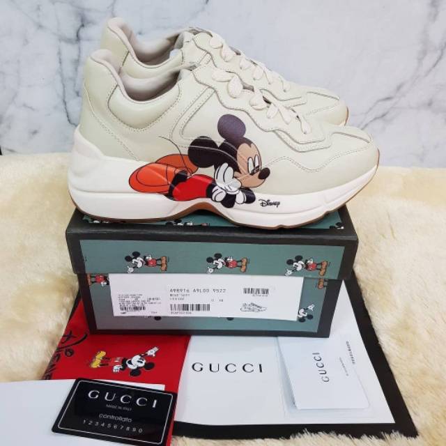 Jual [PERFECT GOD QUALITY] Gucci Rhyton Sneaker x Disney Mickey Mouse ...