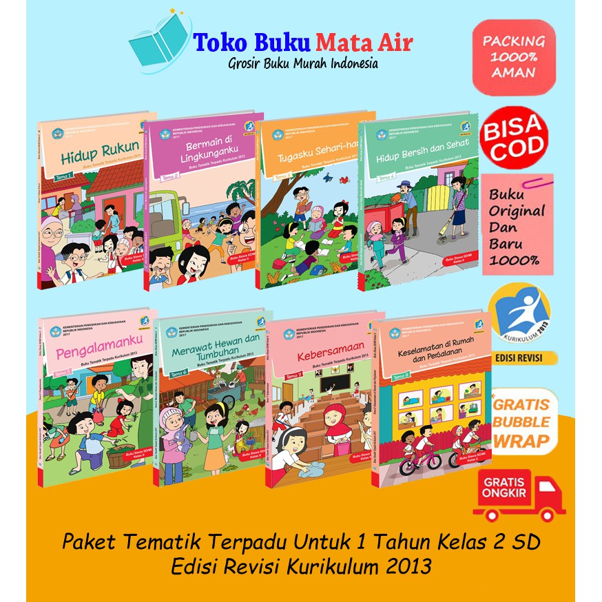Jual BEST SELLER PAKET BUKU TEMATIK SD KELAS 2 PAKET 1 TAHUN K13 REV ...