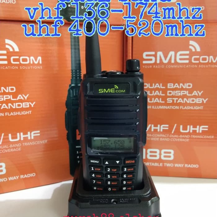 Jual HT SME 188 DUAL BAND VHF-UHF FREE HANDSFREE | Shopee Indonesia