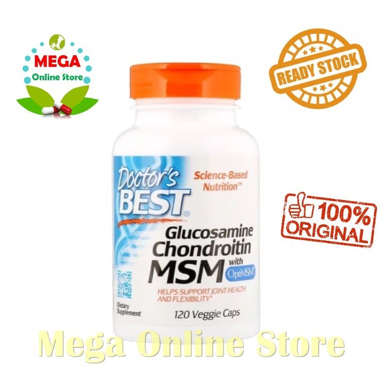 Jual Doctor's Best Glucosamine Chondroitin MSM with OptiMSM 120 Veggie ...