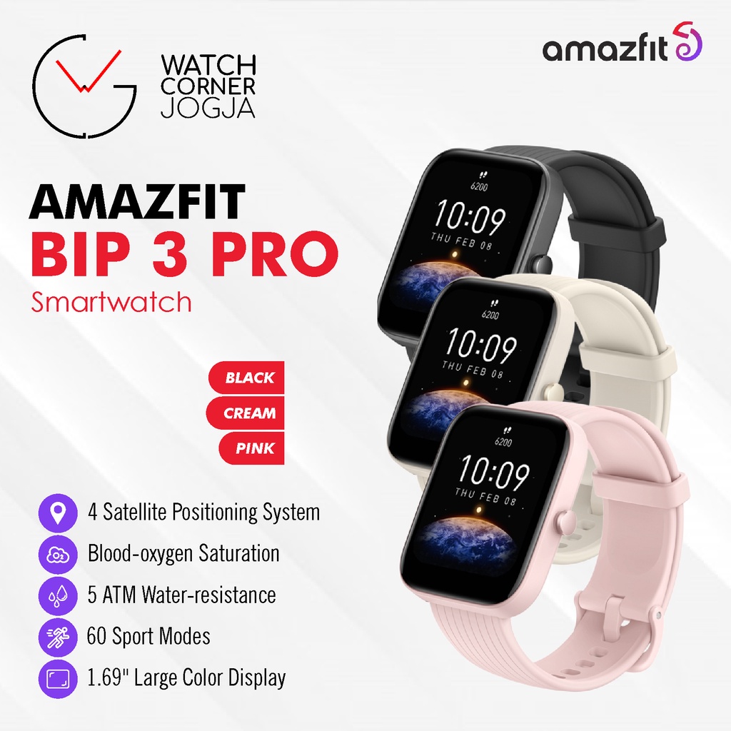 Jual Amazfit BIP 3 PRO GPS Original Smartwatch GLOBAL Version GARANSI ...