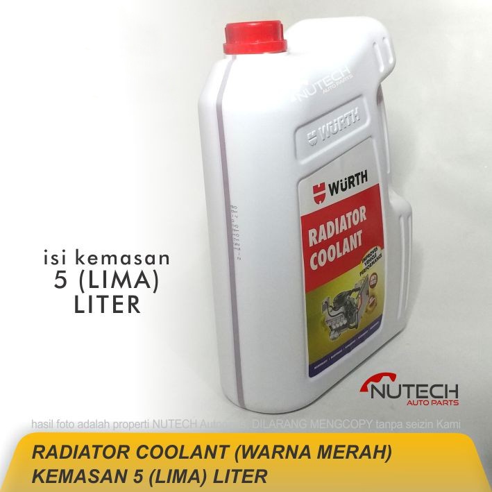 Jual WURTH Radiator Coolant Warna Merah Isi 5 Liter Aman Untuk Seal ...