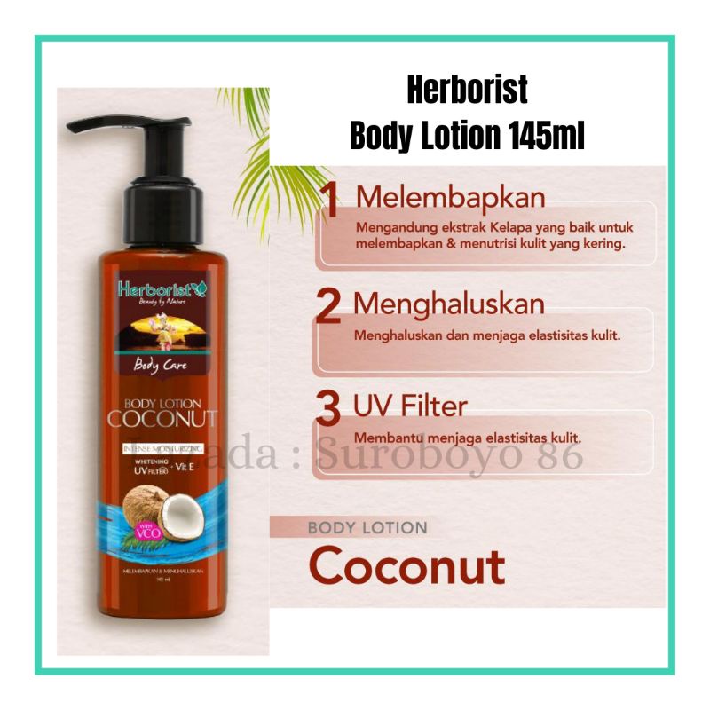 Jual Herborist Body Lotion Coconut 145 mL Shopee Indonesia