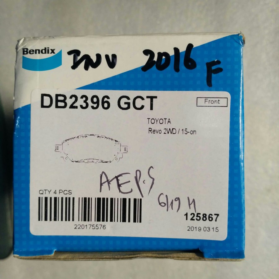 Jual Kampas Rem Depan Innova Reborn. BENDIX DB2396 GCT | Shopee Indonesia
