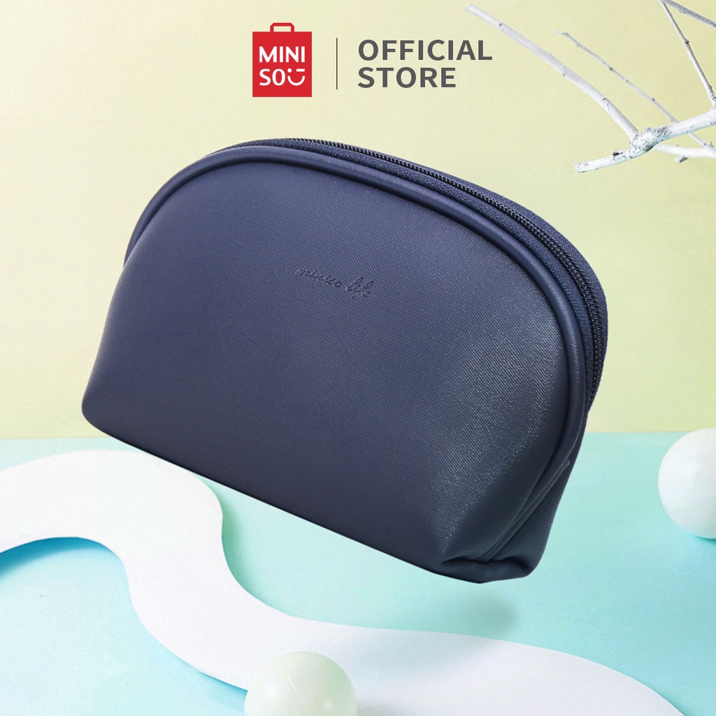 MINISO AU Simple Apricot Semicircle Cosmetic Bag