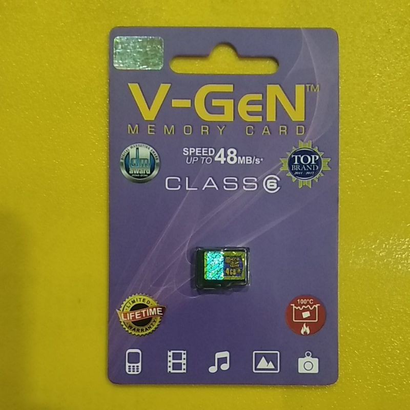 Jual Memori Hp Micro SD Vgen 4Gb Class 6 | Shopee Indonesia
