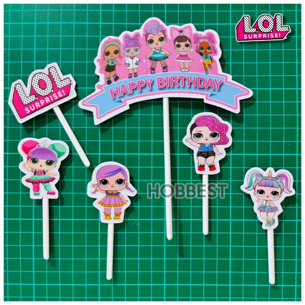 Jual TOPPER CAKE KERTAS LOL SURPRISE Dekorasi Hiasan Kue Ultah Tusukan ...