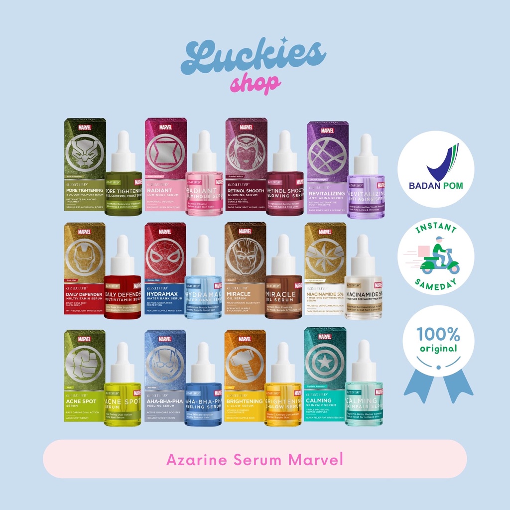 Jual BPOM Azarine Acne Spot Serum Marvel Retinol Smooth Niacinamide 5% ...
