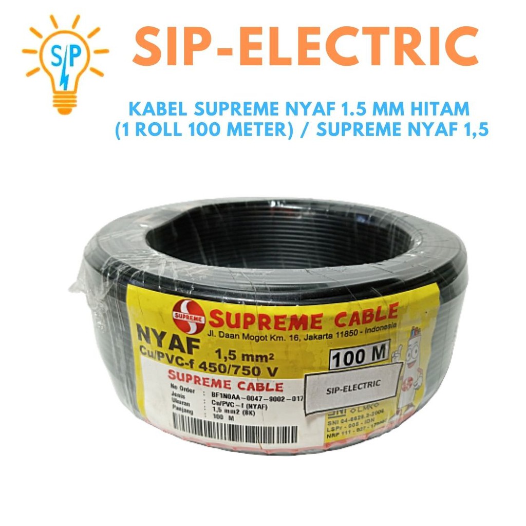 Jual Kabel Supreme Nyaf Mm Hitam Roll Meter Supreme Nyaf