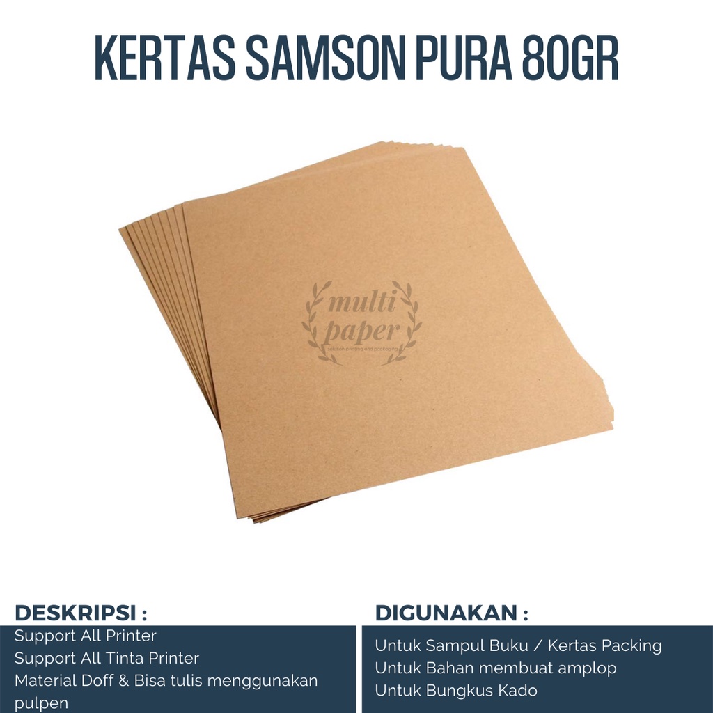 Jual Kertas Samson A4 Isi 100 Lembar / Kertas Samson Cokelat A4 ...