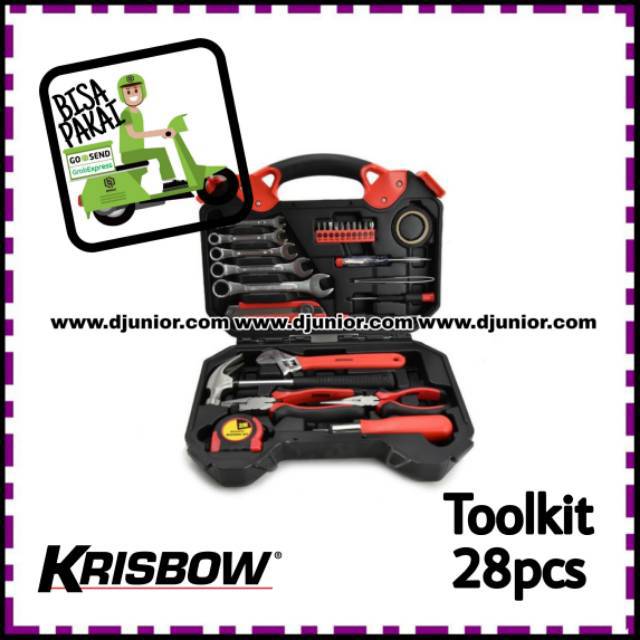 Jual ACE KRISBOW TOOL KIT 28 PCS TOOLKIT BOX KOTAK SET PERKAKAS