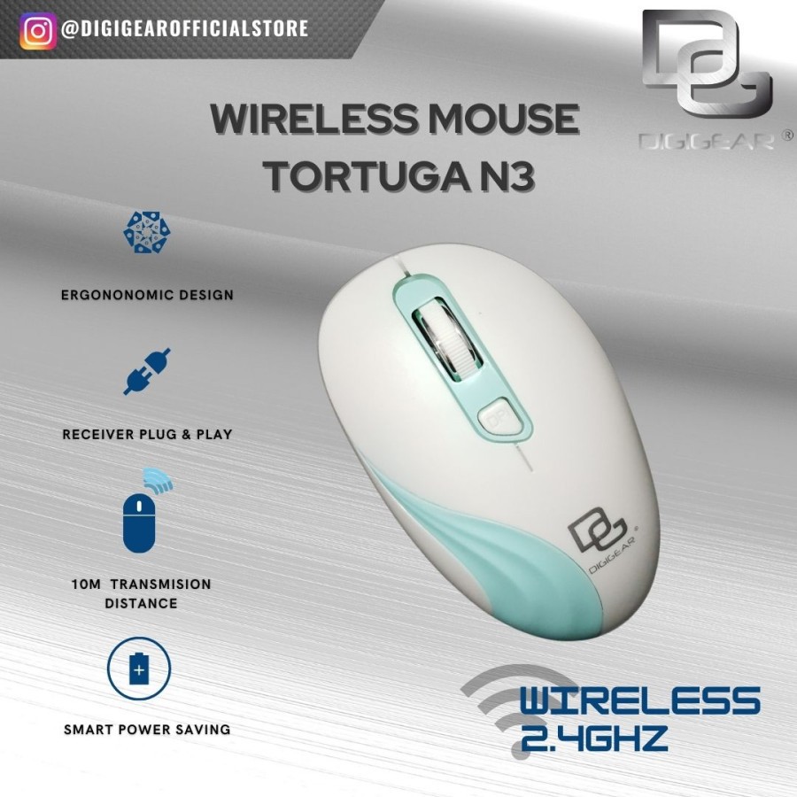 Jual ORIGINAL Premium Wireless Mouse 4D TORTUGA N3 DIGIGEAR | Shopee ...