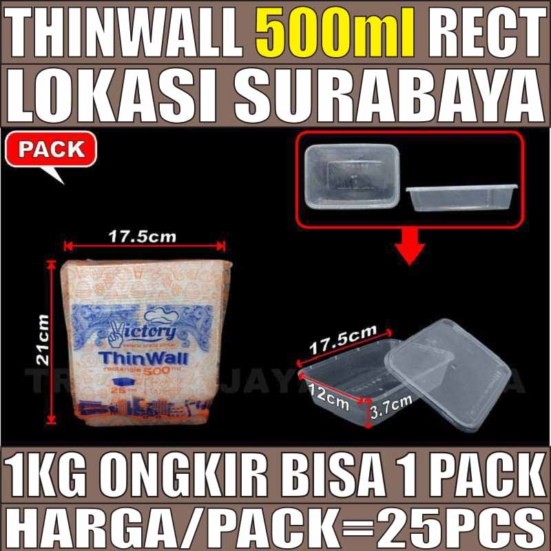 Jual Thinwall Rectangle 200ml 500ml 650ml 750ml 1000ml Per Pack Kotak